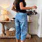 ⏳ Letzter Tag: 50 % Rabatt🔥 Damen 3/4 Cargo Jeans ✨ Lässige elastische verkürzte Jeans für Alltag & Freizeit