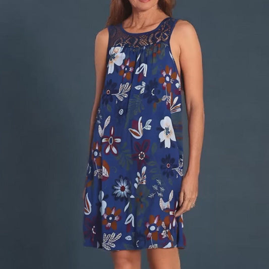 🌺Modisches, ärmelloses Damenkleid mit Aufdruck