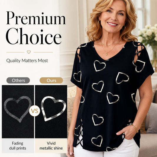 Women's Casual V-Neck Short Sleeve T-Shirt