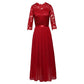 ✨ Spitzenkleid mit Satin-Gürtel und langem Rock – feminin