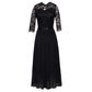 ✨ Spitzenkleid mit Satin-Gürtel und langem Rock – feminin
