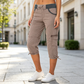 Capri-Cargo-Hose mit hoher Taille für Damen