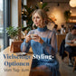 👗 Lantern Sleeve Faux Collar Denim Kleid – femininer Look mit Fake-Kragen, weiten Ärmeln & figurschmeichelndem Denim-Schnitt